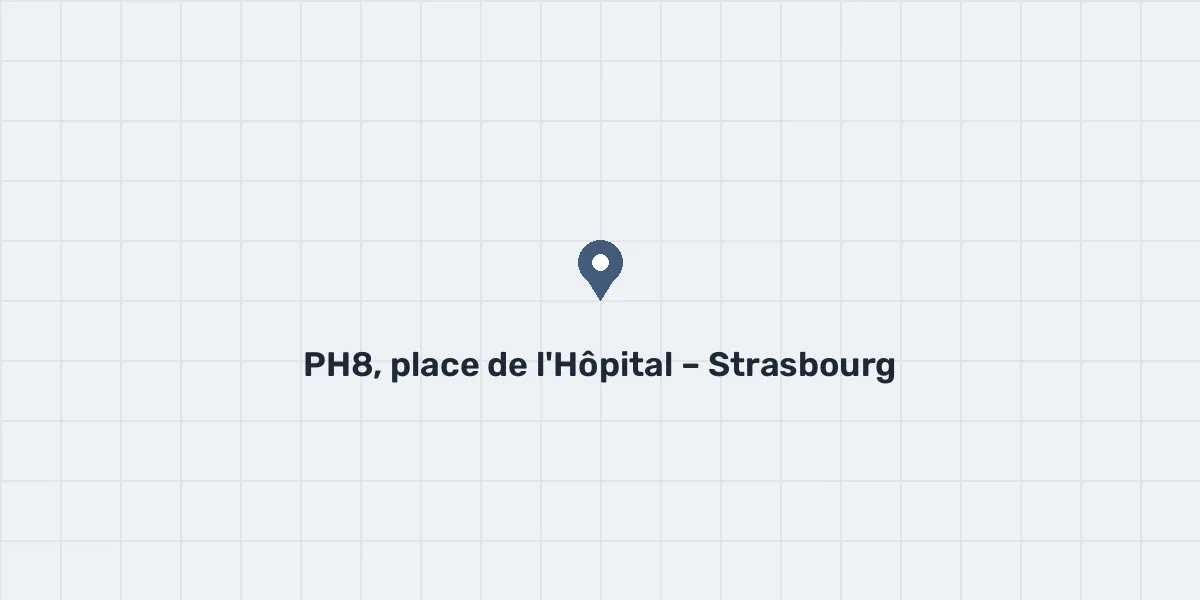Plan d'accès : Diomedis, PH8, 8 place de l’Hôpital, 67000 Strasbourg.